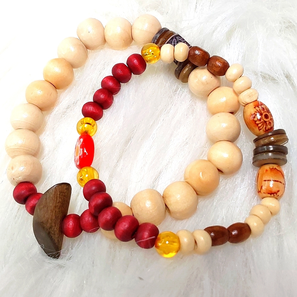Handmade Wood Bracelets Stackable (2)